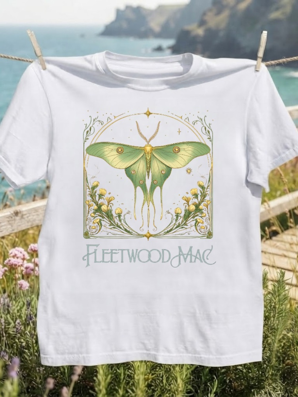 Fleetwood Mac Luna Moth Art Nouveau Shirt | Classic Rock | Mystical  | Fleetwood